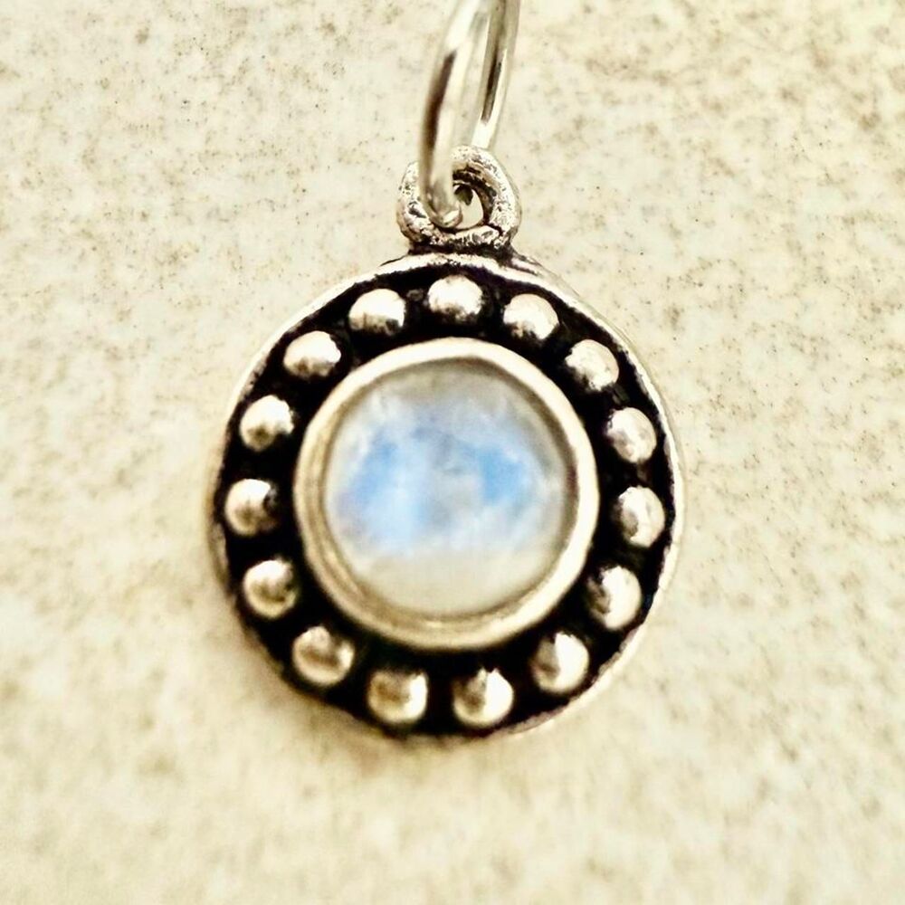 925 Sterling Silver Moonstone Pendant Charm
